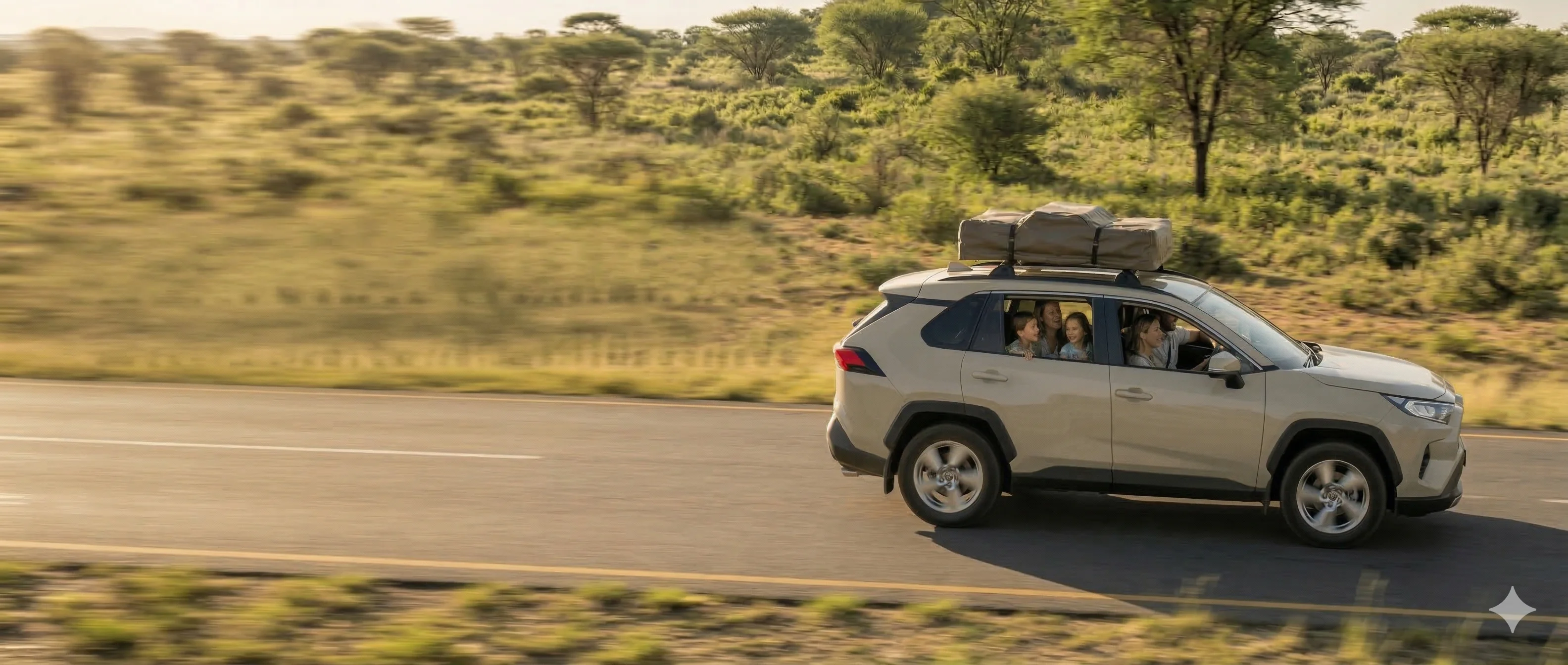 Personas compartiendo un viaje en auto por la carretera